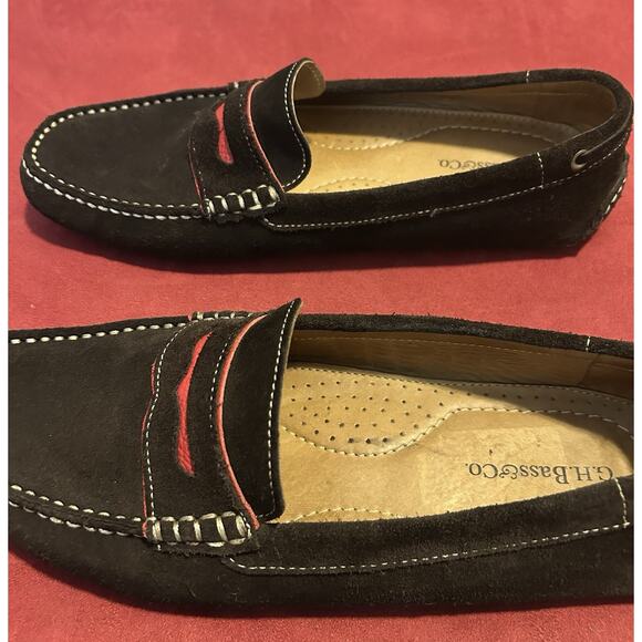 G.H. Bass Weejuns Loafers Men Size 10.5 Brown Suede & Red-Unique Design 2305-255 main image 4